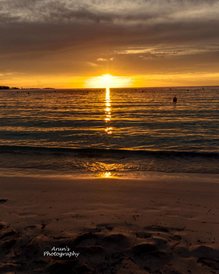 Sunset at Paradise Beach, Bahamas