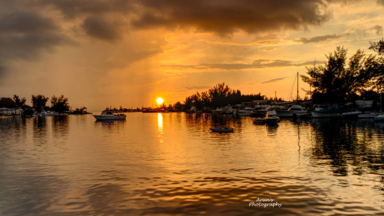 Sunset near Arawak Cay Grounds, Nassau, Bahamas